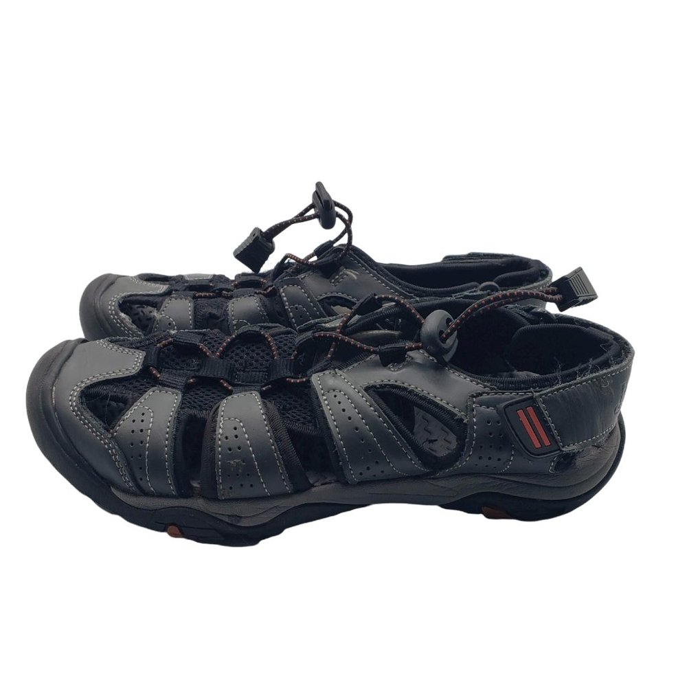Bass Mens Black Sport Sandals Size 7M River Leather Upper Fisherman Closed Toe - Picture 2 of 9